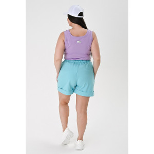 Шорты женские "Мозаика" футер 2-х нитка (р-ры: 42-52) тиффани