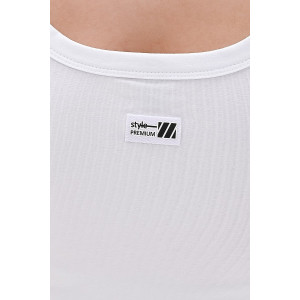 Майка-топ женская №058869 кулирка с лайкрой (р-ры: 42-52) белый