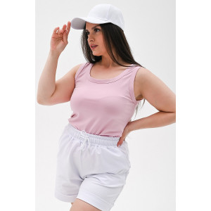 Майка-топ женская №058869 кулирка с лайкрой (р-ры: 42-52) розовый