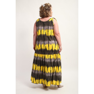 Сарафан женский №002 кулирка (р-ры: 48-68) желтый бусы