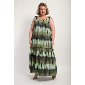 Сарафан женский №002 кулирка (р-ры: 48-68) зеленый бусы