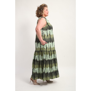 Сарафан женский №002 кулирка (р-ры: 48-68) зеленый бусы