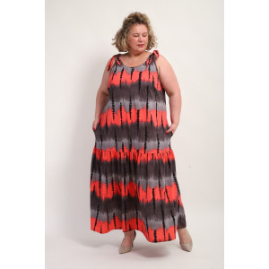 Сарафан женский №002 кулирка (р-ры: 48-68) красный бусы Сарафан женский №002 кулирка (р-ры: 48-68) красный бусы