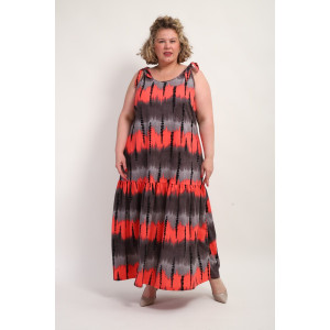 Сарафан женский №002 кулирка (р-ры: 48-68) красный бусы Сарафан женский №002 кулирка (р-ры: 48-68) красный бусы