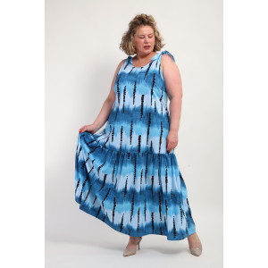 Сарафан женский №002 кулирка (р-ры: 48-68) синий бусы