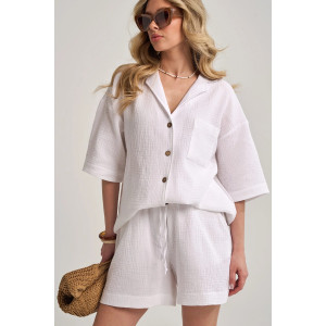 Костюм двойка женский "Муслин" 2460-Мус муслин (р-ры: 46-54) белый