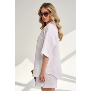 Костюм двойка женский "Муслин" 2460-Мус муслин (р-ры: 46-54) белый