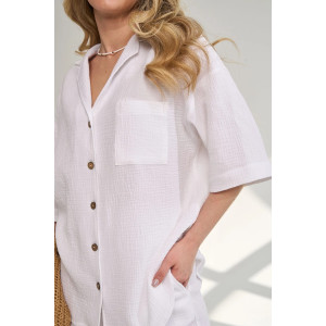 Костюм двойка женский "Муслин" 2460-Мус муслин (р-ры: 46-54) белый