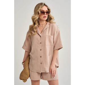 Костюм двойка женский "Муслин" 2460-Мус муслин (р-ры: 46-54) бежевый