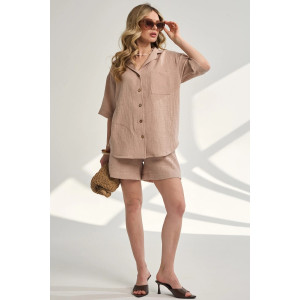 Костюм двойка женский "Муслин" 2460-Мус муслин (р-ры: 46-54) бежевый