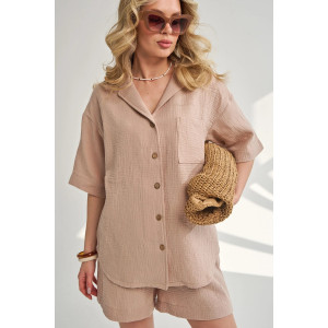 Костюм двойка женский "Муслин" 2460-Мус муслин (р-ры: 46-54) бежевый