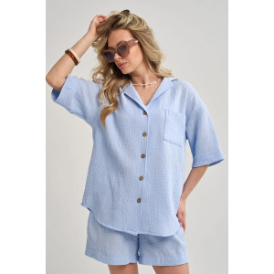 Костюм двойка женский "Муслин" 2460-Мус муслин (р-ры: 46-54) голубой