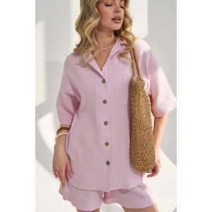 Костюм двойка женский "Муслин" 2460-Мус муслин (р-ры: 46-54) розовый