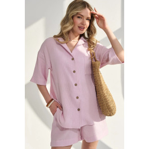 Костюм двойка женский "Муслин" 2460-Мус муслин (р-ры: 46-54) розовый