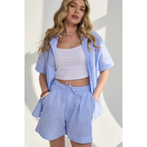 Пижама женская "Ривьера" 2461-Мус муслин (р-ры: 46-52) голубой