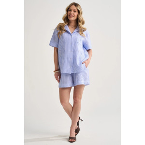 Пижама женская "Ривьера" 2461-Мус муслин (р-ры: 46-52) голубой