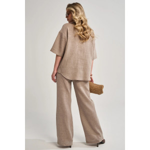 Костюм двойка женский "Эко-Муслин" 2470-Мус муслин (р-ры: 48-54) мокко Костюм двойка женский "Эко-Муслин" 2470-Мус муслин (р-ры: 48-54) мокко