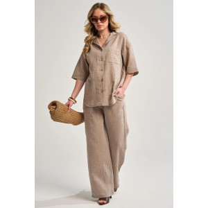 Костюм двойка женский "Эко-Муслин" 2470-Мус муслин (р-ры: 48-54) мокко Костюм двойка женский "Эко-Муслин" 2470-Мус муслин (р-ры: 48-54) мокко