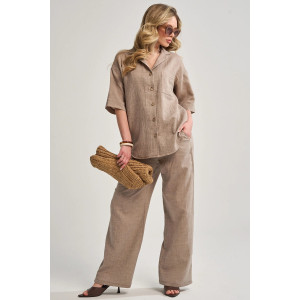 Костюм двойка женский "Эко-Муслин" 2470-Мус муслин (р-ры: 48-54) мокко Костюм двойка женский "Эко-Муслин" 2470-Мус муслин (р-ры: 48-54) мокко