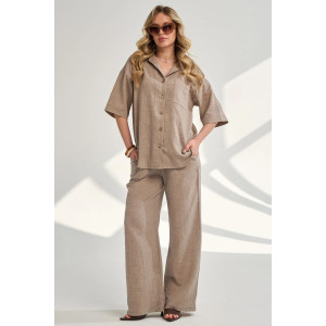 Костюм двойка женский "Эко-Муслин" 2470-Мус муслин (р-ры: 48-54) мокко Костюм двойка женский "Эко-Муслин" 2470-Мус муслин (р-ры: 48-54) мокко