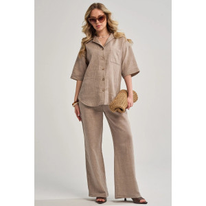 Костюм двойка женский "Эко-Муслин" 2470-Мус муслин (р-ры: 48-54) мокко Костюм двойка женский "Эко-Муслин" 2470-Мус муслин (р-ры: 48-54) мокко