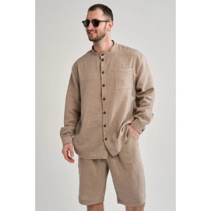 Костюм двойка мужской "Эко-Муслин" 2469-Мус муслин (р-ры: 50-56) мокко