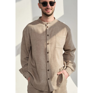 Костюм двойка мужской "Эко-Муслин" 2469-Мус муслин (р-ры: 50-56) мокко