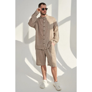 Костюм двойка мужской "Эко-Муслин" 2469-Мус муслин (р-ры: 50-56) мокко