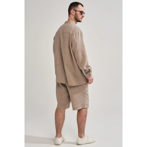 Костюм двойка мужской "Эко-Муслин" 2469-Мус муслин (р-ры: 50-56) мокко