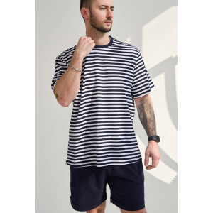 Костюм двойка мужской "Полоса" 2459-К хлопок (р-ры: 48-58) синий