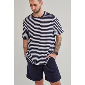 Костюм двойка мужской "Полоса" 2459-К хлопок (р-ры: 48-58) синий