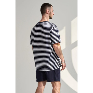 Костюм двойка мужской "Полоса" 2459-К хлопок (р-ры: 48-58) синий