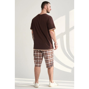 Костюм двойка мужской "Пальма" 2456-К хлопок (р-ры: 48-58) коричневый