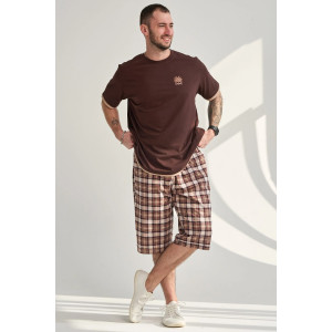 Костюм двойка мужской "Пальма" 2456-К хлопок (р-ры: 48-58) коричневый