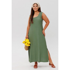 Сарафан женский СА107 жатка (р-ры: 46-60) хаки Сарафан женский СА107 жатка (р-ры: 46-60) хаки