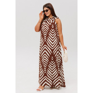 Сарафан женский СА110 штапель набивной (р-ры: 46-60) шоколадный