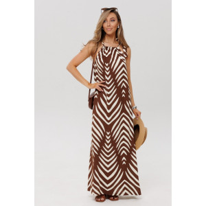 Сарафан женский СА110 штапель набивной (р-ры: 46-60) шоколадный