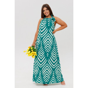 Сарафан женский СА110 штапель набивной (р-ры: 46-60) изумрудный Сарафан женский СА110 штапель набивной (р-ры: 46-60) изумрудный