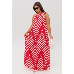 Сарафан женский СА110 штапель набивной (р-ры: 46-60) красный