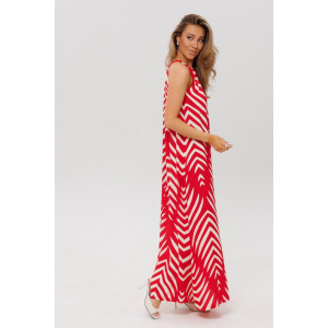 Сарафан женский СА110 штапель набивной (р-ры: 46-60) красный