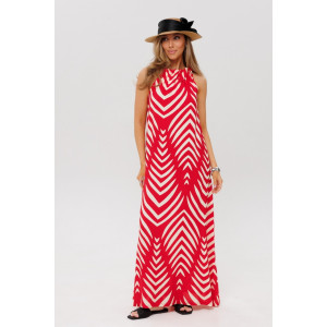 Сарафан женский СА110 штапель набивной (р-ры: 46-60) красный