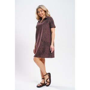 Платье женское 987 футер с лайкрой (р-ры: 42-52) шоколад винтаж