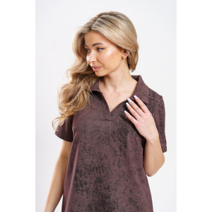 Платье женское 987 футер с лайкрой (р-ры: 42-52) шоколад винтаж