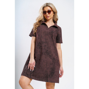 Платье женское 987 футер с лайкрой (р-ры: 42-52) шоколад винтаж