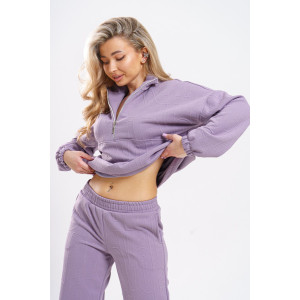 Костюм двойка женский 977 трикотаж 3Д (р-ры: 44-56) сирень