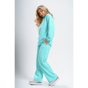 Костюм двойка женский 977 трикотаж 3Д (р-ры: 44-56) бирюза