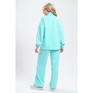 Костюм двойка женский 977 трикотаж 3Д (р-ры: 44-56) бирюза