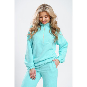 Костюм двойка женский 977 трикотаж 3Д (р-ры: 44-56) бирюза