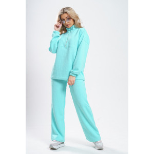 Костюм двойка женский 977 трикотаж 3Д (р-ры: 44-56) бирюза