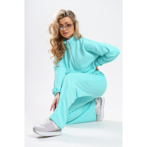 Костюм двойка женский 977 трикотаж 3Д (р-ры: 44-56) бирюза